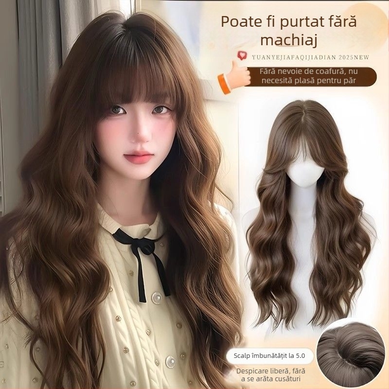 Extensii de păr pentru femei - volum, cu o coroană pufoasă și păr buclat în valuri de apă (Material păr: mătase proteică; Tehnologie de procesare: mecanism; Nu se vopsește și nu se perm; Tip păr: volum)