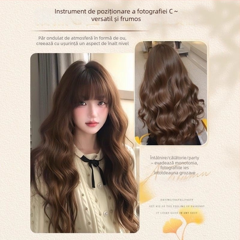 Extensii de păr pentru femei - volum, cu o coroană pufoasă și păr buclat în valuri de apă (Material păr: mătase proteică; Tehnologie de procesare: mecanism; Nu se vopsește și nu se perm; Tip păr: volum)