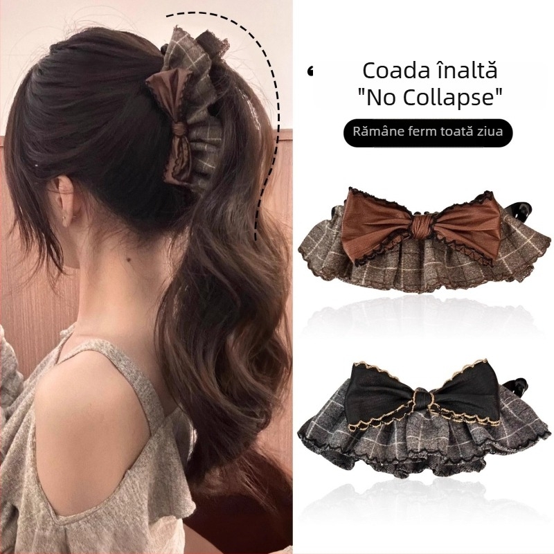 Clip de păr banană, material textil, lucrat manual, stil feminin coreean, tip clip: banană, fără inserții