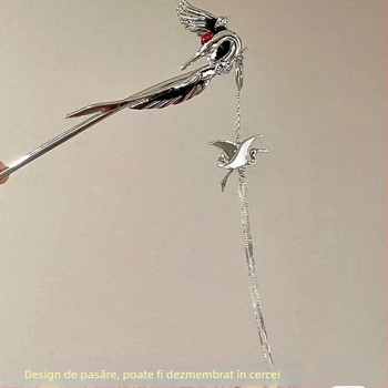 Ac de păr metalic în stil antic, cu motiv de animal/zodie, lucrat manual (material: metal; stil: antic; model: animal/zodie; proces: handmade)