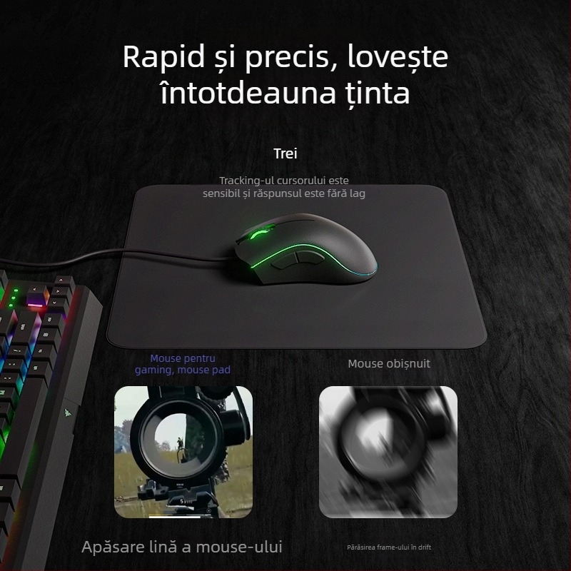 Pad pentru mouse din TPU — antiderapant, cu o singură față, personalizabil pentru Esports și birou.