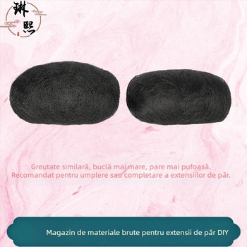 Material perucă cosplay - Handmade, Păr lung, Mătase autohtonă, Stil antic, DIY stilizare Hanfu