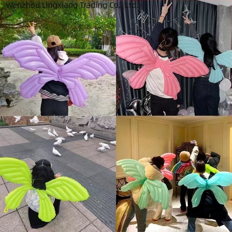 Aripi de fluture gonflabile luminoase – balon pentru spate, din plastic, în formă de inimă