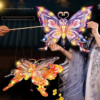 Fenar cu fluture pentru copii – kit DIY handmade, luminos, formă neregulată, stil desen animat/chinezesc, marcă Yi xi
