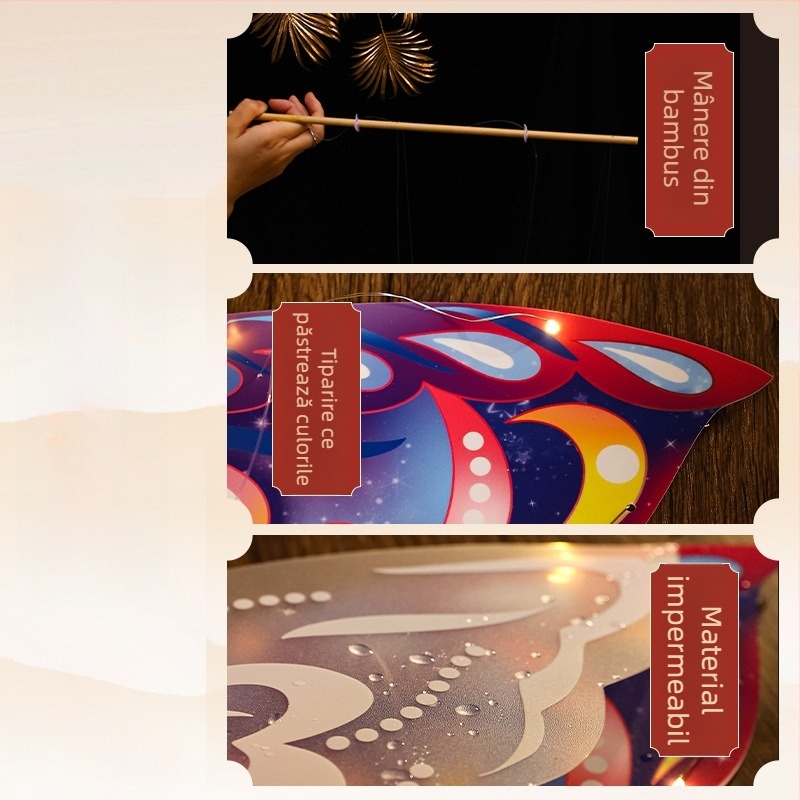 Fenar cu fluture pentru copii – kit DIY handmade, luminos, formă neregulată, stil desen animat/chinezesc, marcă Yi xi