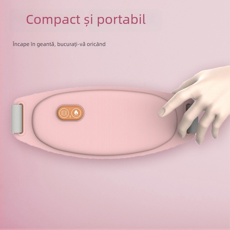 Centură de încălzire pentru menstruație cu încălzire infraroșu și masaj cu vibrații, încărcare USB, control prin aplicație/Bluetooth, trei niveluri de încălzire, Model P71