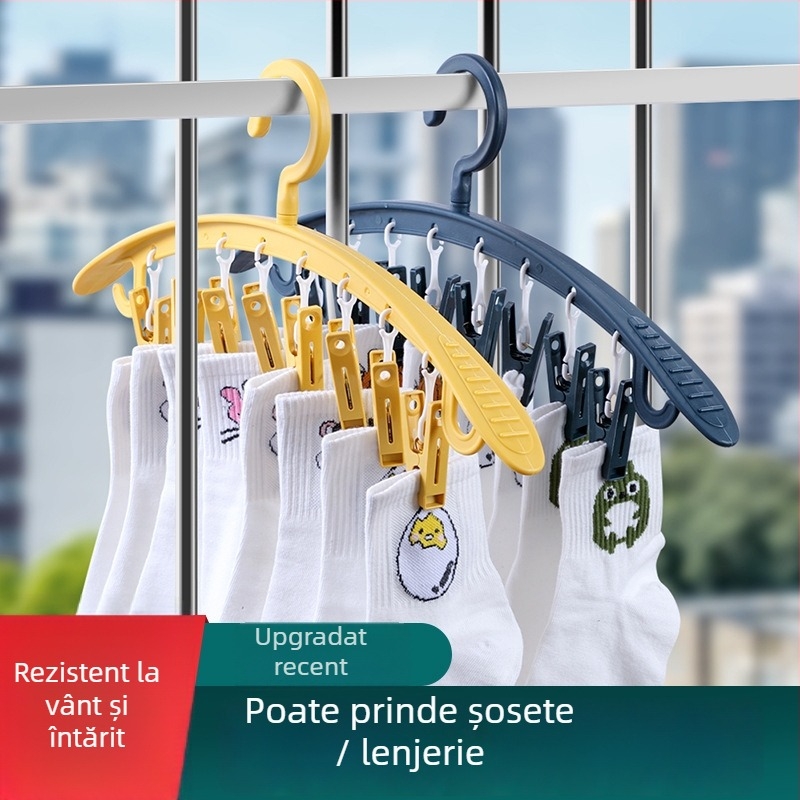 Raft uscare cu clips – plastic, pentru pantaloni, șosete, cravate și haine, model B050101062, 180 bucăți pe cutie