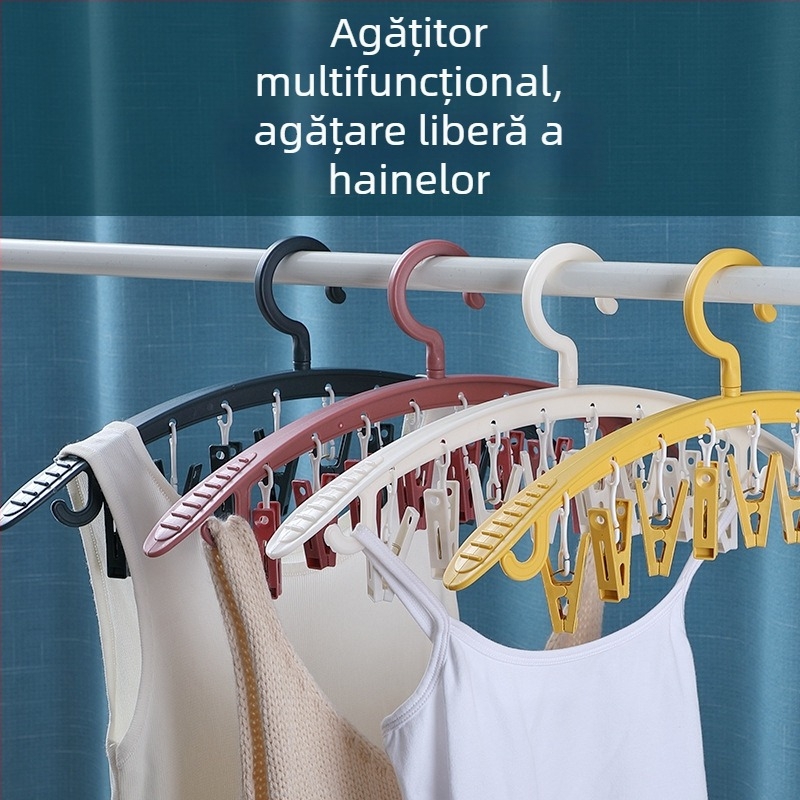 Raft uscare cu clips – plastic, pentru pantaloni, șosete, cravate și haine, model B050101062, 180 bucăți pe cutie