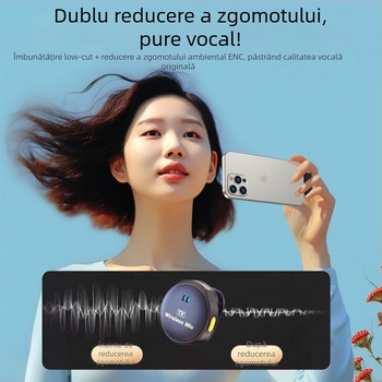 Microfon lavalier pentru streaming live (baterie încorporată; zgomot redus sub 60 dB; putere nominală 5)
