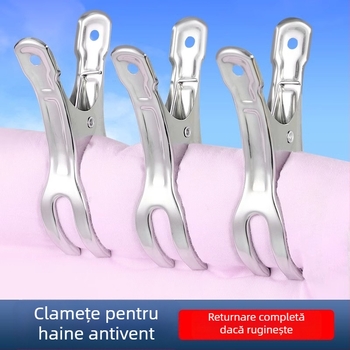 Clip din oțel inoxidabil pentru uscat haine – fix anti-vânt pentru șosete, potrivit pentru pilote, lenjerie și haine