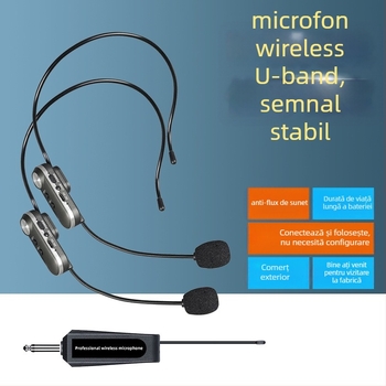Microfon lavalier și headset pentru predare, scenă și conferințe - condensator, omnidirecțional, baterie încorporată 300-500 mAh, interval de frecvențe 40 Hz-20 kHz