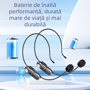 Microfon lavalier și headset pentru predare, scenă și conferințe - condensator, omnidirecțional, baterie încorporată 300-500 mAh, interval de frecvențe 40 Hz-20 kHz