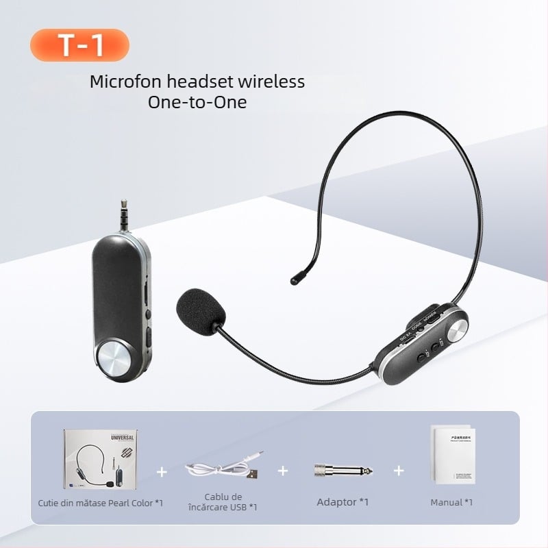 Microfon lavalier și headset pentru predare, scenă și conferințe - condensator, omnidirecțional, baterie încorporată 300-500 mAh, interval de frecvențe 40 Hz-20 kHz