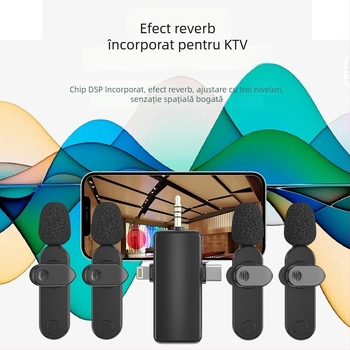 Mikrofon Lavalier Wireless H18 1–4, interfață 3–în–1 pentru streaming live și filmări cu telefonul, reducere zgomot, Bluetooth 5.3, baterie încorporată 500–800 mAh