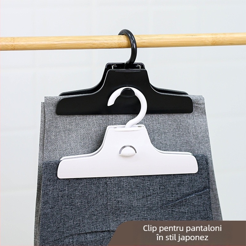 Clip garderobă pentru pantaloni, material ABS, poate fi stivuit și atârnat, potrivit pentru lenjerie, pantaloni, costum și cravate