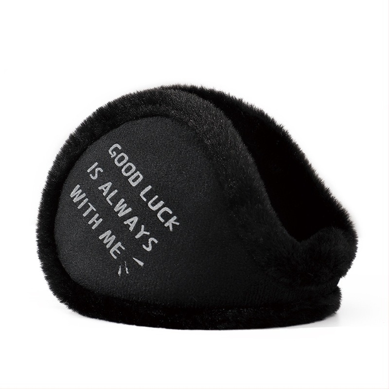 Protecții pentru urechi unisex, stil coreean, căptușite cu fleece, moi și groase, design monocrom, pentru exterior iarnă