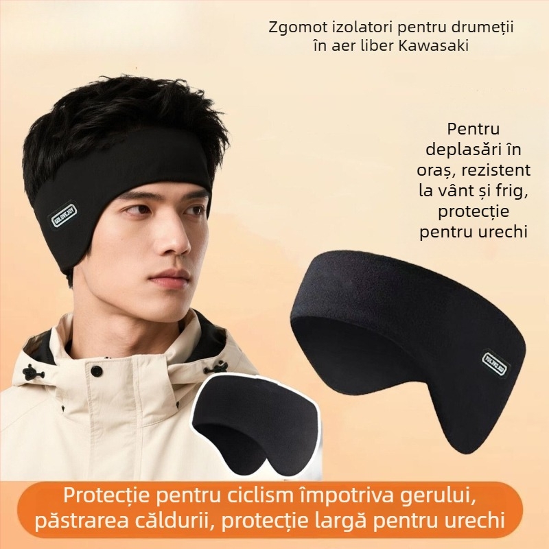 Set de urechi și accesorii pentru cap de iarnă – material plușat, design monocrom, unisex, adult, stil minimalist