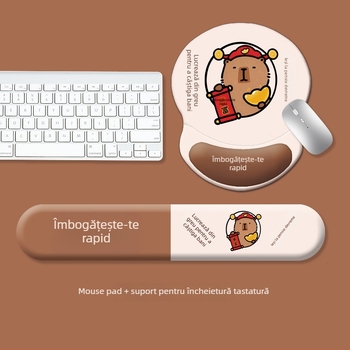 Padă pentru tastatură și suport pentru încheietura mouse-ului – silicon, anti-derapant, rezistent la uzură, model 0081 #0699, personalizare disponibilă