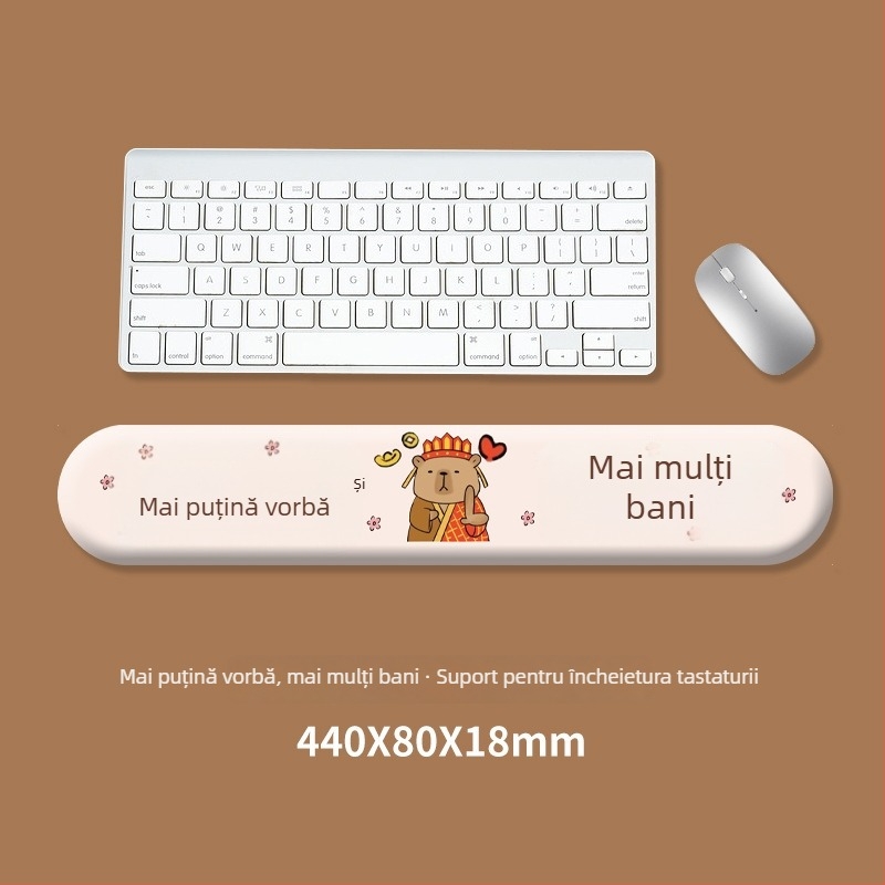 Padă pentru tastatură și suport pentru încheietura mouse-ului – silicon, anti-derapant, rezistent la uzură, model 0081 #0699, personalizare disponibilă