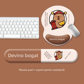 Padă de tastatură și suport pentru încheietura mâinii al mouse-ului, silicon, antiaderent, rezistent la uzură, model 0081-0699, pentru birou