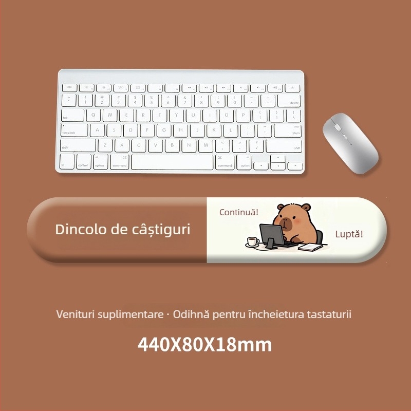 Padă de tastatură și suport pentru încheietura mâinii al mouse-ului, silicon, antiaderent, rezistent la uzură, model 0081-0699, pentru birou