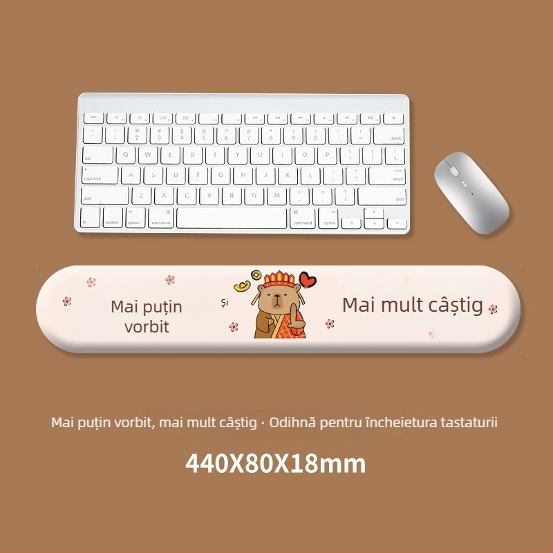 Padă de tastatură și suport pentru încheietura mâinii al mouse-ului, silicon, antiaderent, rezistent la uzură, model 0081-0699, pentru birou