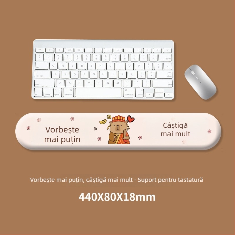 Set silicon tastatură: suport pentru mână și covoraș pentru mouse – anti-derapare, rezistent la uzură – pentru birou – Model 0081#0699