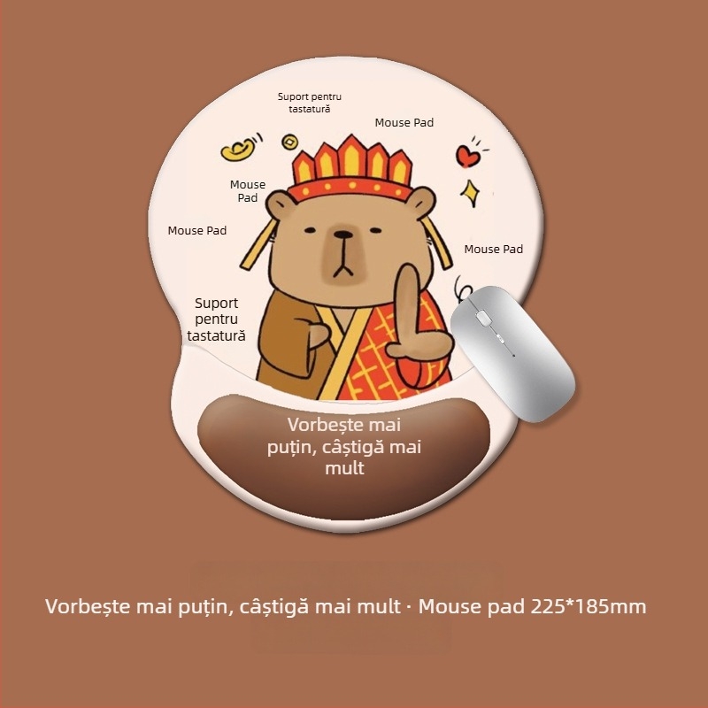 Set silicon tastatură: suport pentru mână și covoraș pentru mouse – anti-derapare, rezistent la uzură – pentru birou – Model 0081#0699