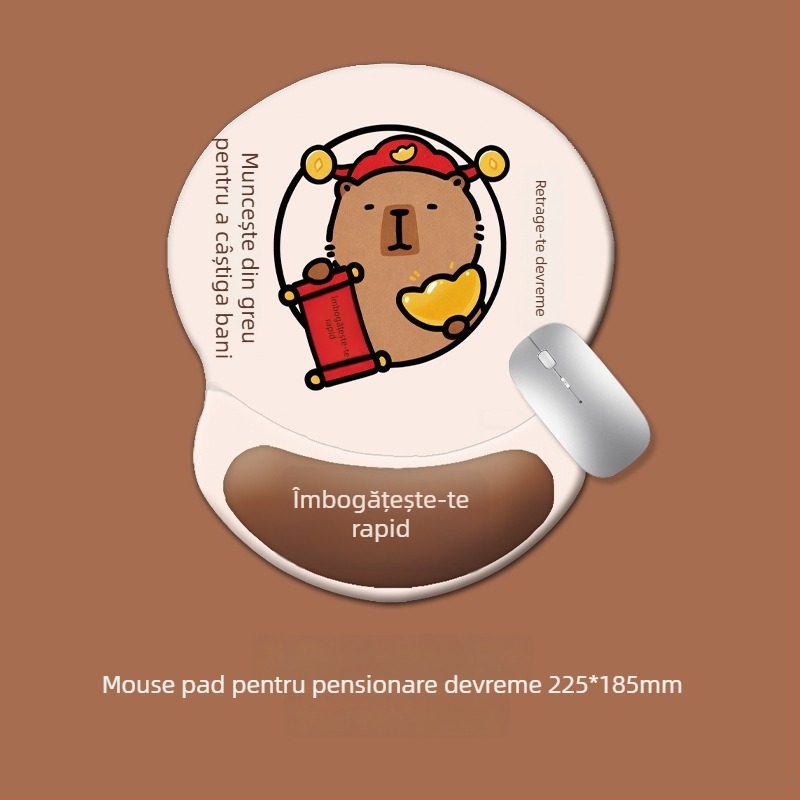 Set silicon tastatură: suport pentru mână și covoraș pentru mouse – anti-derapare, rezistent la uzură – pentru birou – Model 0081#0699