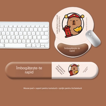 Padă pentru tastatură și suport pentru încheietura mouse-ului, silicon, stil: suport pentru mâna tastaturii și încheietura mouse-ului, antiderapant și durabil, pentru birou