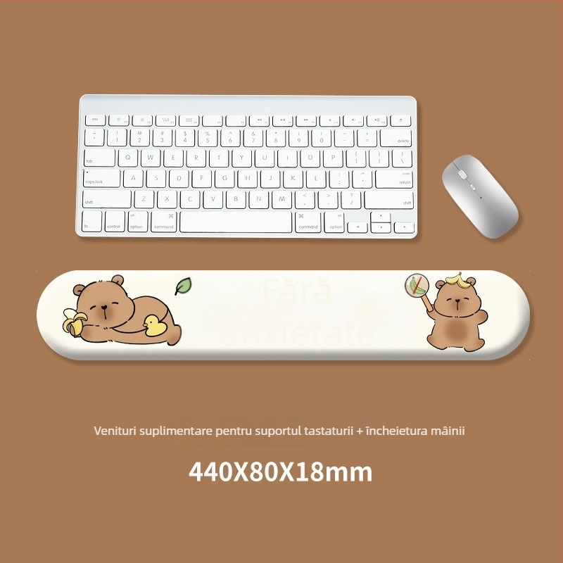Padă pentru tastatură și suport pentru încheietura mouse-ului, silicon, stil: suport pentru mâna tastaturii și încheietura mouse-ului, antiderapant și durabil, pentru birou