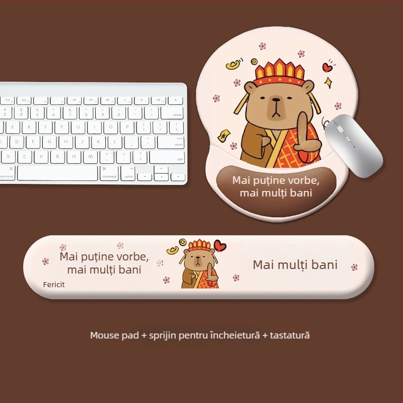 Padă pentru tastatură și suport pentru încheietura mouse-ului, silicon, stil: suport pentru mâna tastaturii și încheietura mouse-ului, antiderapant și durabil, pentru birou