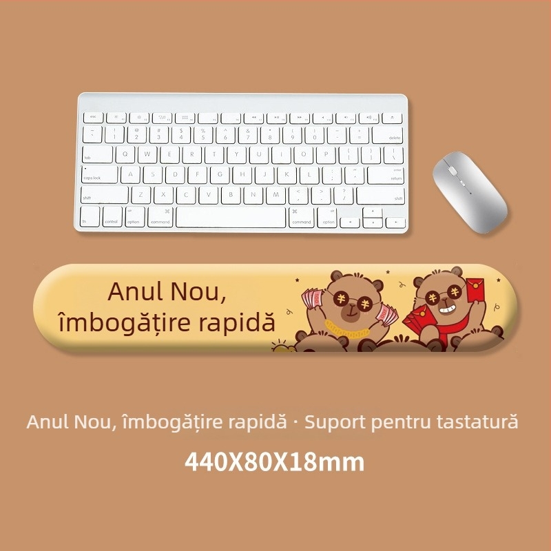 Padă pentru tastatură și suport pentru încheietura mouse-ului, silicon, stil: suport pentru mâna tastaturii și încheietura mouse-ului, antiderapant și durabil, pentru birou