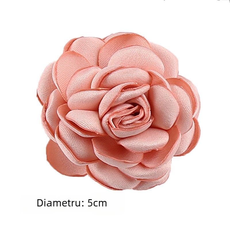 Accesorii textile - floare din țesătură 3D cu margine arsă, model flori, stil coreean