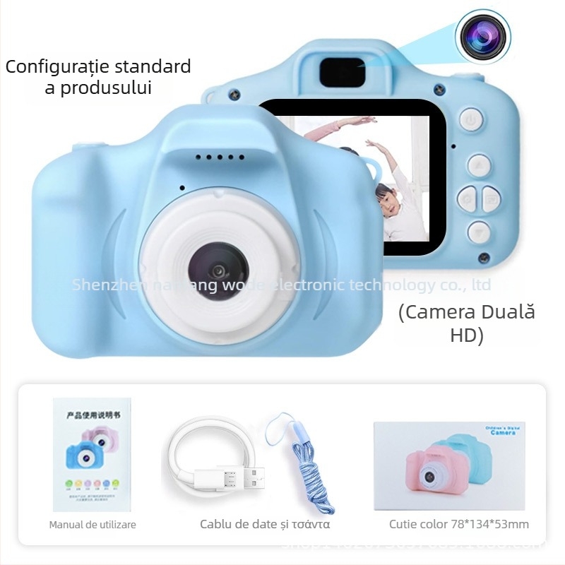 X2 Cameră Digitală pentru Copii - 1-5 MP, Card TF, Autonomie baterie 1-3 ore, Fotografii și Videoclipuri