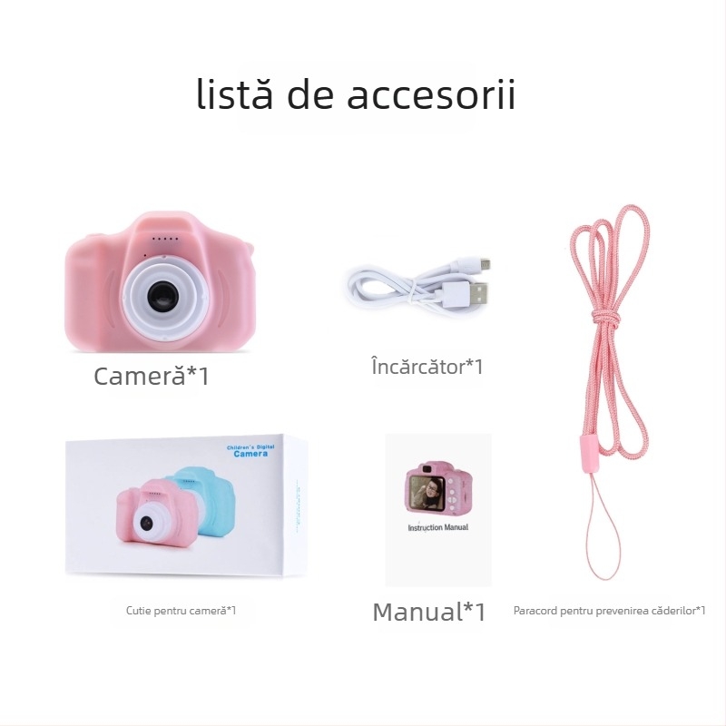 Cameră digitală pentru copii X2, cu ecran LCD de 2 inch, 1–5 MP, card TF, carcasă ABS+PC