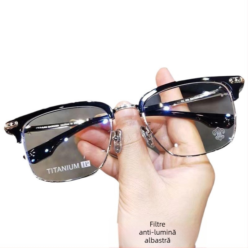Ochelari inteligenți pentru citit cu focalizare automată pentru distanță și aproape, lentile din rășină, design fără ramă, lentile multifocale cu protecție HD împotriva luminii albastre