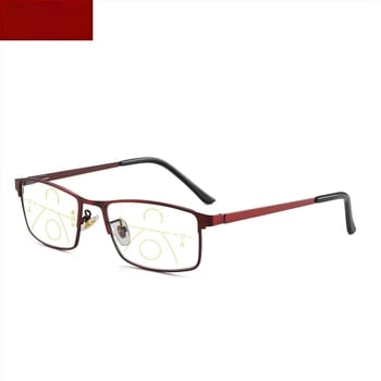 Ochelari progresivi multifocați pentru citit, anti-lumină albastră, ramă metalică, cadru complet, pentru adulți, unisex, vedere la distanță și aproape