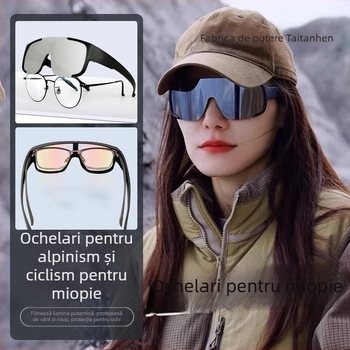 Ochelari de munte pentru femei – cu dioptrie 1 pentru miopie, protecție împotriva vântului și UV, ramă completă din rășină, pentru ciclism