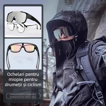 Ochelari de munte pentru femei – cu dioptrie 1 pentru miopie, protecție împotriva vântului și UV, ramă completă din rășină, pentru ciclism