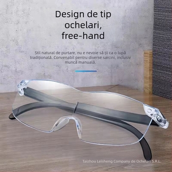 Lupă de citit anti-radiații cu lentile din rășină, design fără ramă, formă specială, universale pentru fețe mari