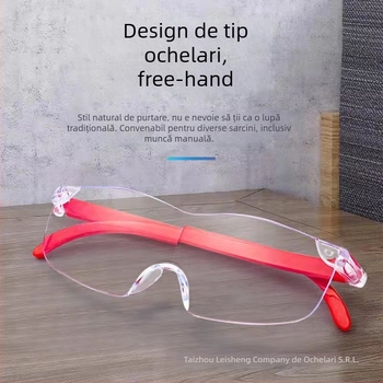 Lupă de citit anti-radiații cu lentile din rășină, design fără ramă, formă specială, universale pentru fețe mari