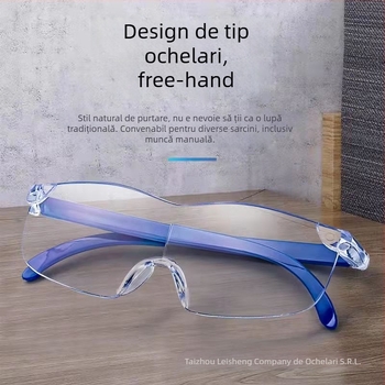 Lupă de citit anti-radiații cu lentile din rășină, design fără ramă, formă specială, universale pentru fețe mari
