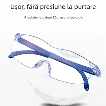 Lupă de citit anti-radiații cu lentile din rășină, design fără ramă, formă specială, universale pentru fețe mari