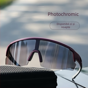 Ochelari de ciclism cu ramă din plastic memorie, lentile interschimbabile, lentile cu oglindă plată