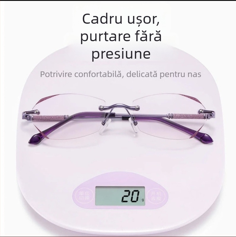 Ochelari presbiopici, lentile PC, anti-lumină albastră, fără ramă