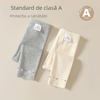 Colanți pentru fetițe, stil coreean, 96% bumbac, talie medie, finisaj moale, pentru sugari și copii mici