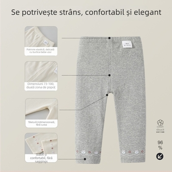 Colanți pentru fetițe, stil coreean, 96% bumbac, talie medie, finisaj moale, pentru sugari și copii mici