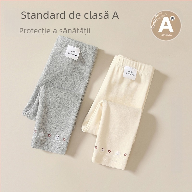 Colanți pentru fetițe, stil coreean, 96% bumbac, talie medie, finisaj moale, pentru sugari și copii mici