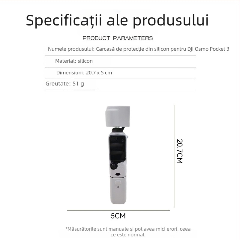 Dji Osmo Pocket 3 husă protecție din silicon, compatibilă cu Osmo Pocket 3, material silicon
